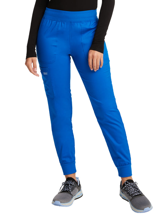 Women's 5-Pocket Mid Rise Jogger Scrub Pant - WW115 - Royal