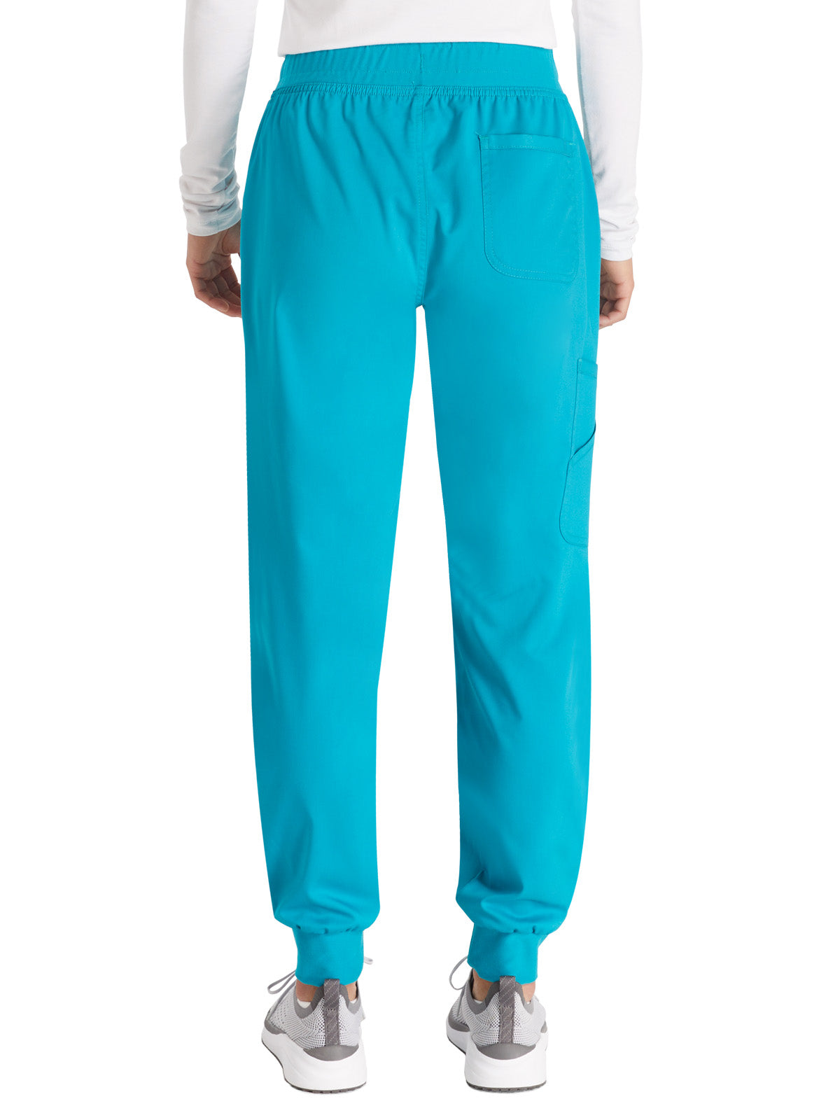 Women's 5-Pocket Mid Rise Jogger Scrub Pant - WW115 - Teal Blue