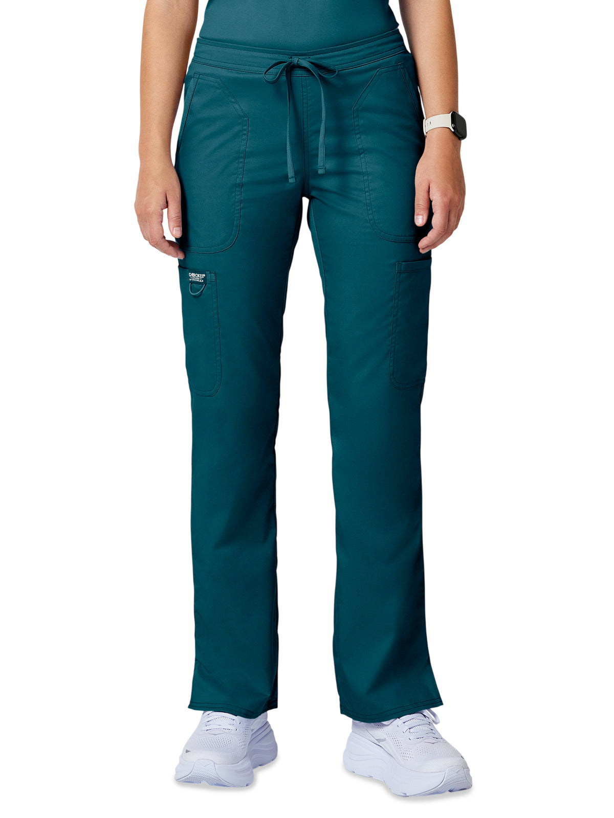 Women's 5-Pocket Mid Rise Drawstring Pant - WW120 - Caribbean Blue