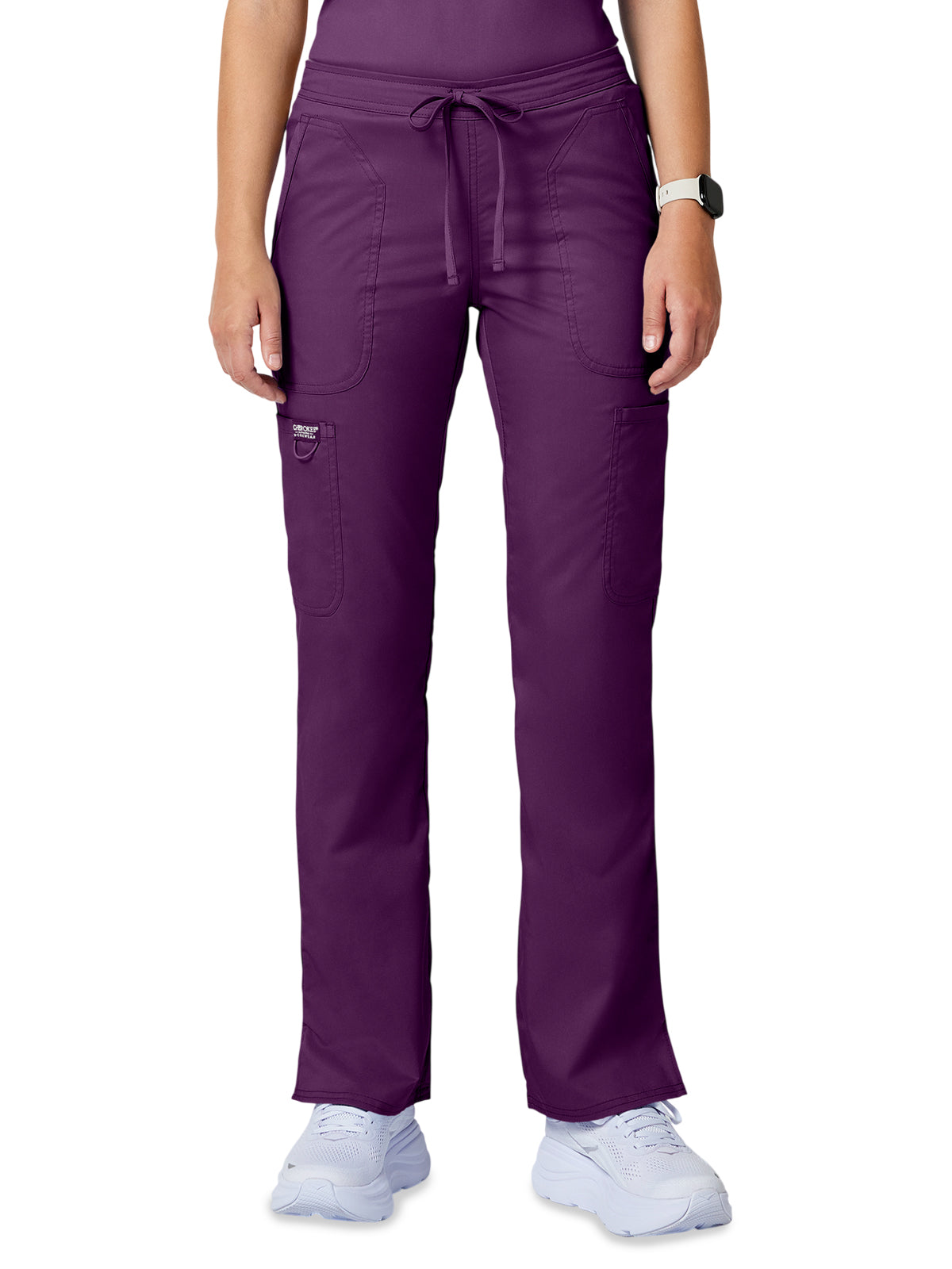 Women's 5-Pocket Mid Rise Drawstring Pant - WW120 - Eggplant