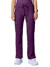 Women's 5-Pocket Mid Rise Drawstring Pant - WW120 - Eggplant