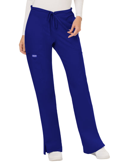 Women's 5-Pocket Mid Rise Drawstring Pant - WW120 - Galaxy Blue