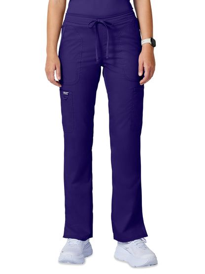 Women's 5-Pocket Mid Rise Drawstring Pant - WW120 - Grape
