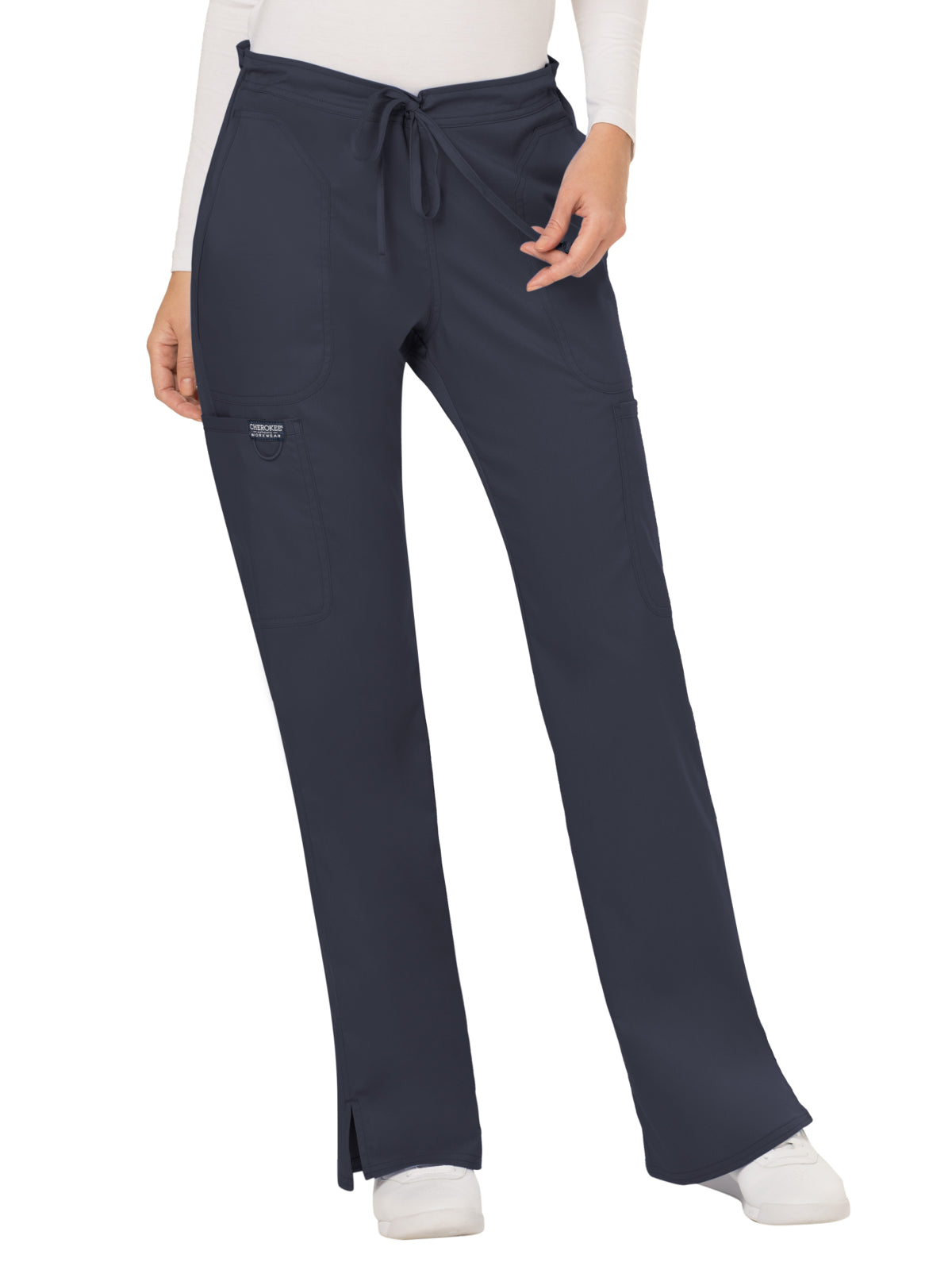 Women's 5-Pocket Mid Rise Drawstring Pant - WW120 - Pewter