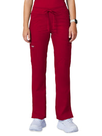 Women's 5-Pocket Mid Rise Drawstring Pant - WW120 - Red