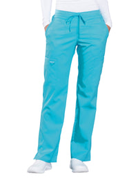 Women's 5-Pocket Mid Rise Drawstring Pant - WW120 - Turquoise