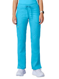 Women's 5-Pocket Mid Rise Drawstring Pant - WW120 - Turquoise