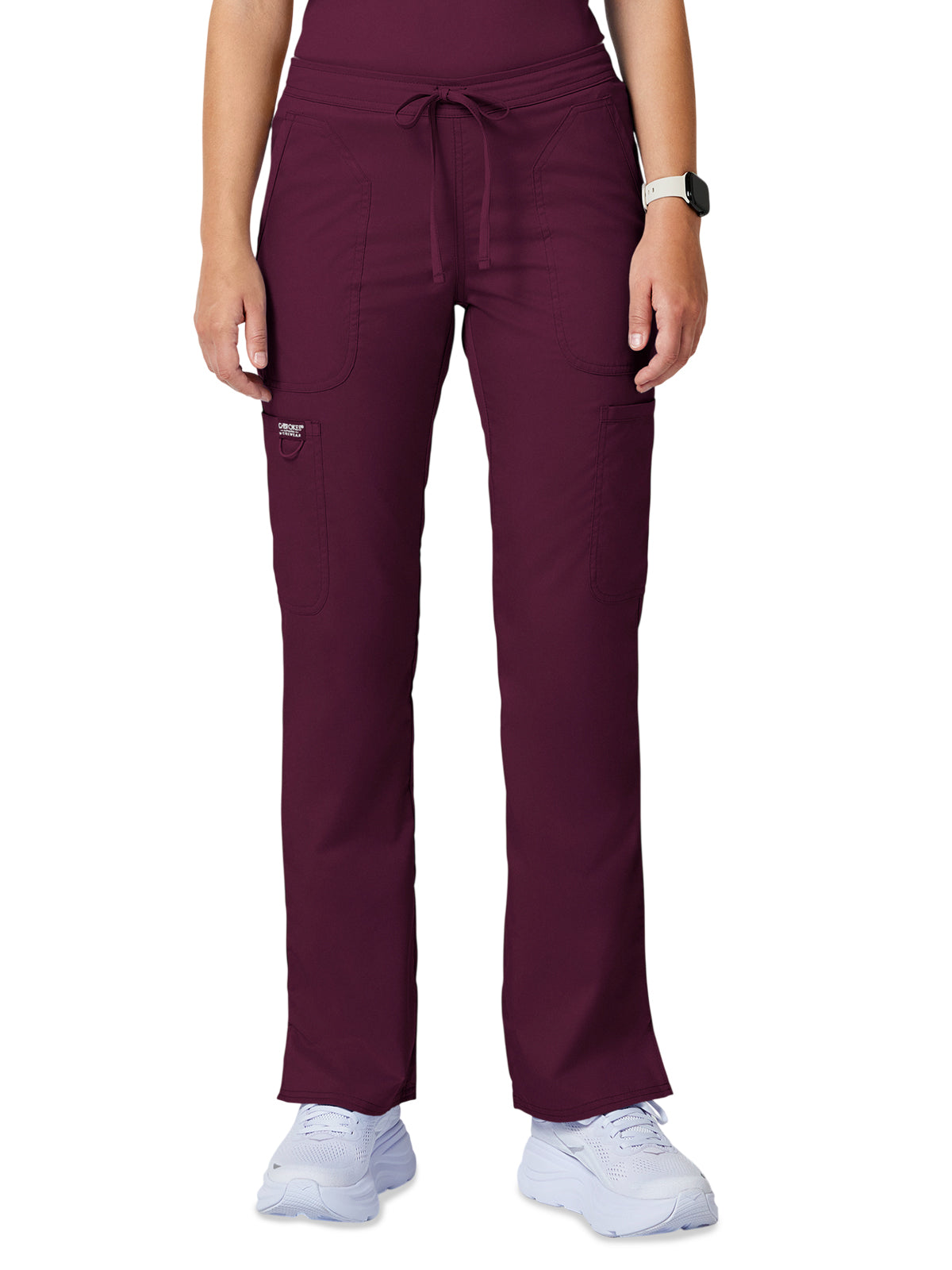 Women's 5-Pocket Mid Rise Drawstring Pant - WW120 - Wine