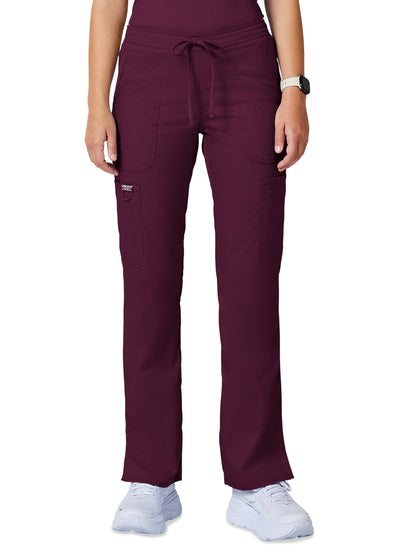 Women's 5-Pocket Mid Rise Drawstring Pant - WW120 - Wine