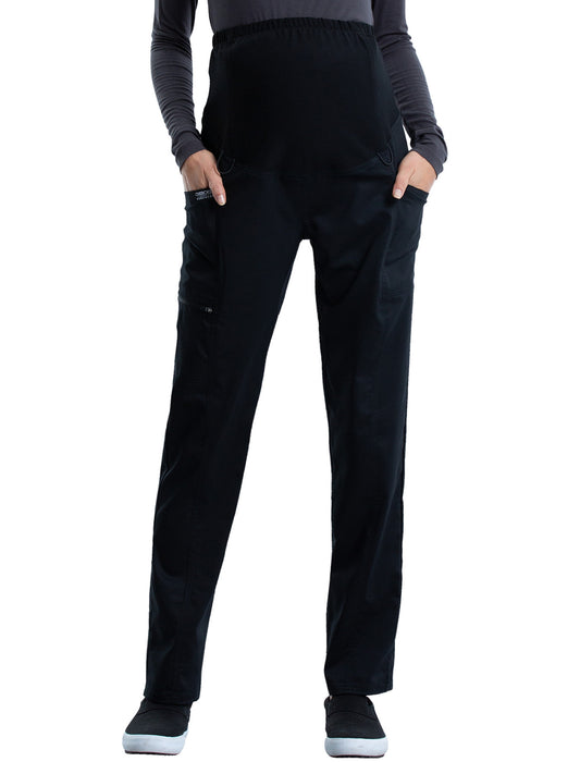 Women's 3-Pocket Maternity Straight Leg Scrub Pant - WW155 - Black