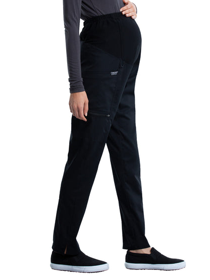 Women's 3-Pocket Maternity Straight Leg Scrub Pant - WW155 - Black