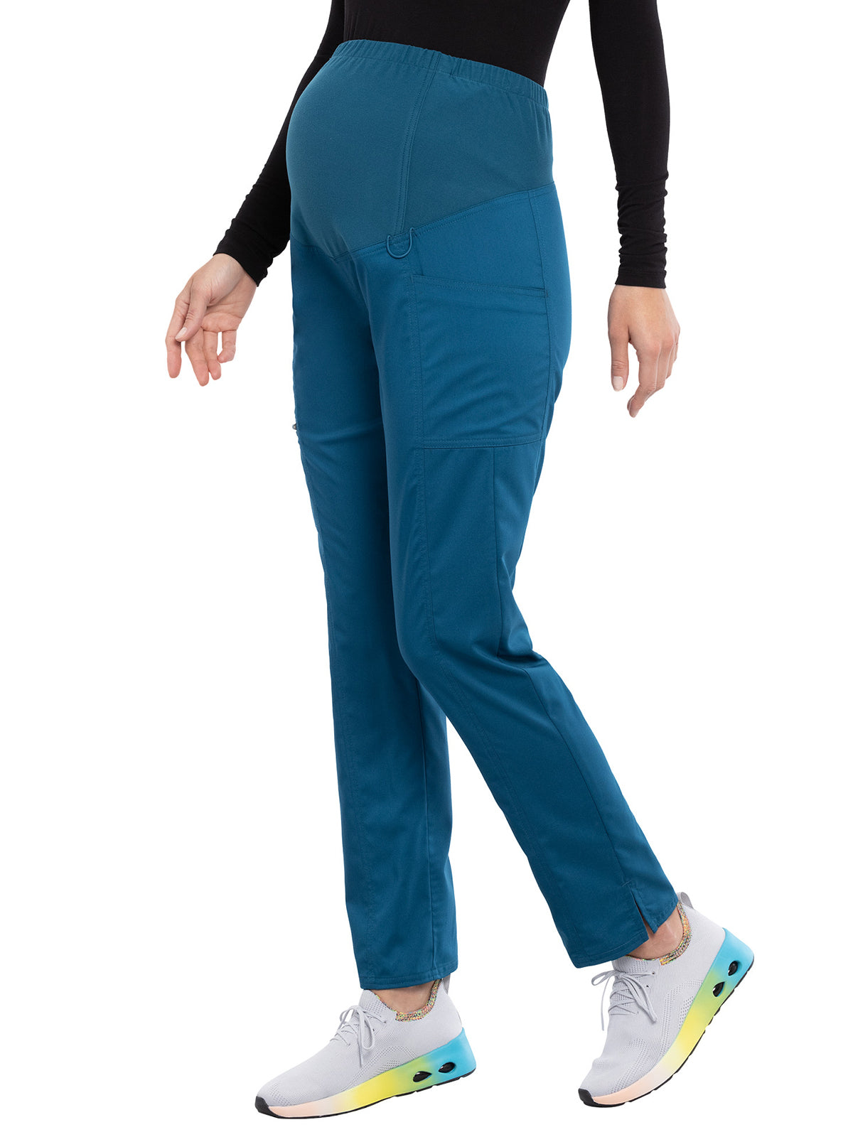 Women's 3-Pocket Maternity Straight Leg Scrub Pant - WW155 - Caribbean Blue