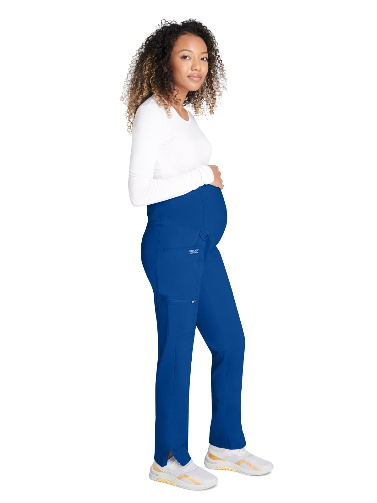 Women's 3-Pocket Maternity Straight Leg Scrub Pant - WW155 - Galaxy Blue