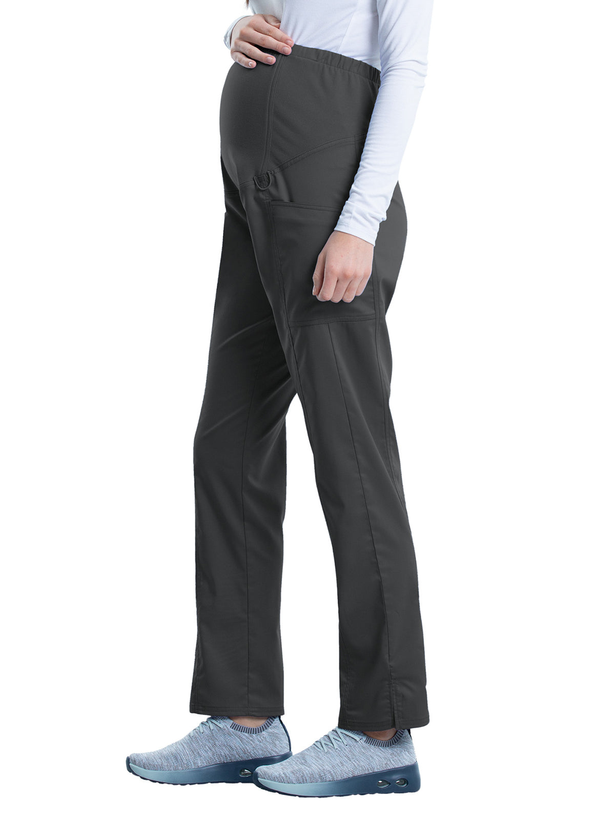 Women's 3-Pocket Maternity Straight Leg Scrub Pant - WW155 - Pewter