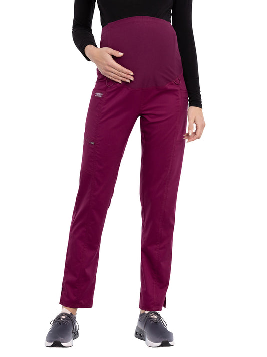 Women's 3-Pocket Maternity Straight Leg Scrub Pant - WW155 - Wine