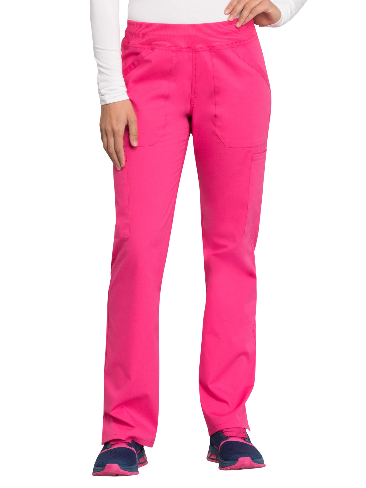 Women's Mid Rise Straight Leg Cargo Pant - WW170 - Electric Pink