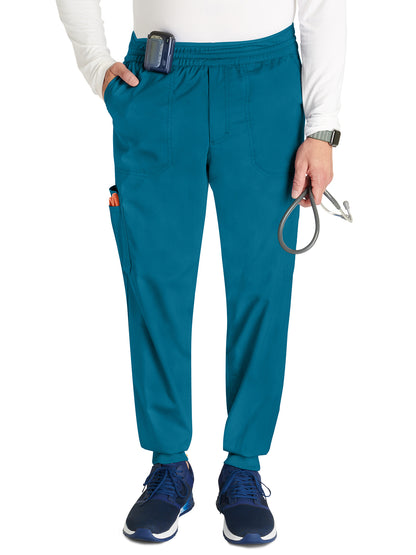 Men's Mid-Rise Pull-On Scrub Pant - WW251 - Caribbean Blue