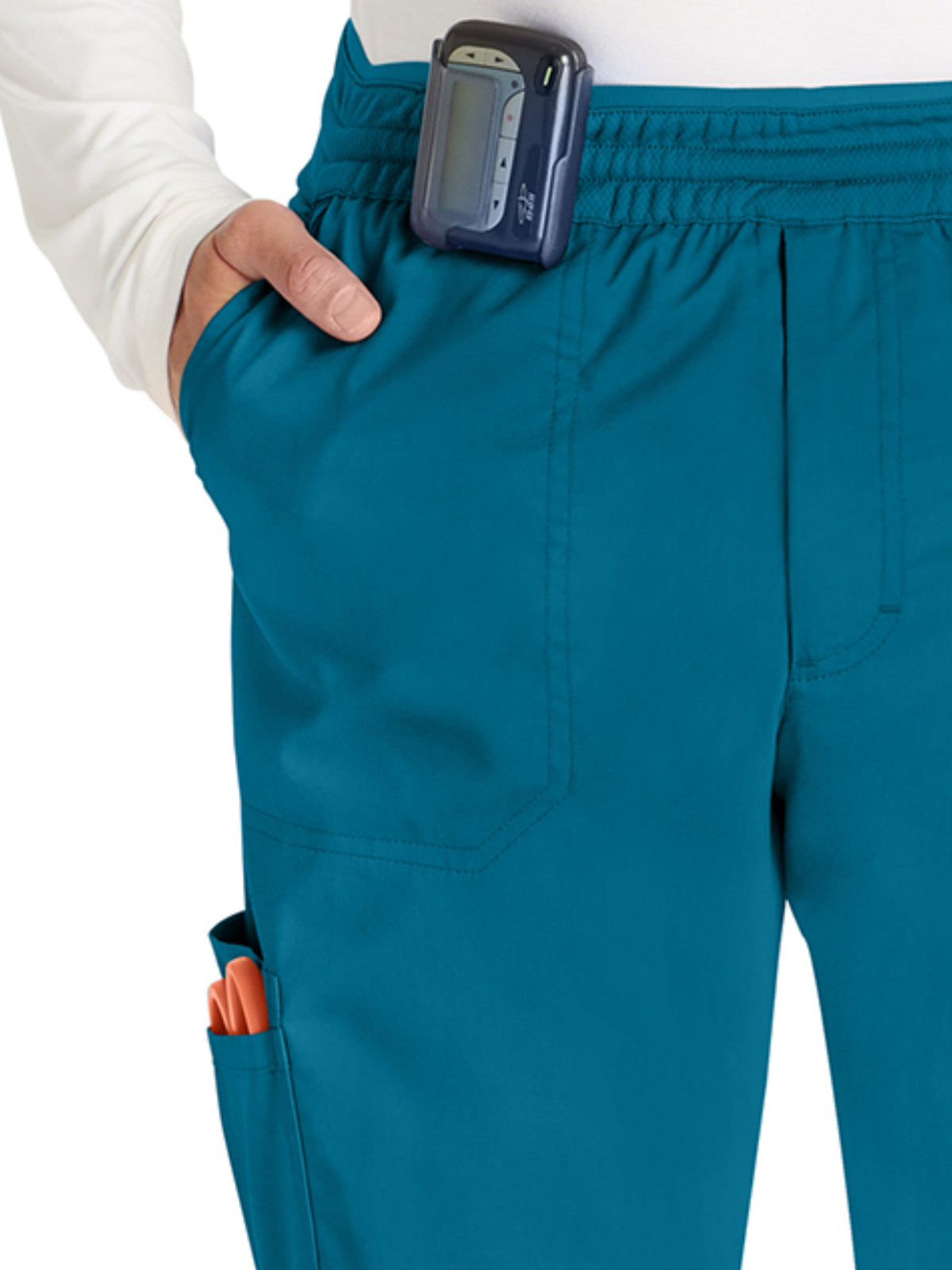 Men's Mid-Rise Pull-On Scrub Pant - WW251 - Caribbean Blue