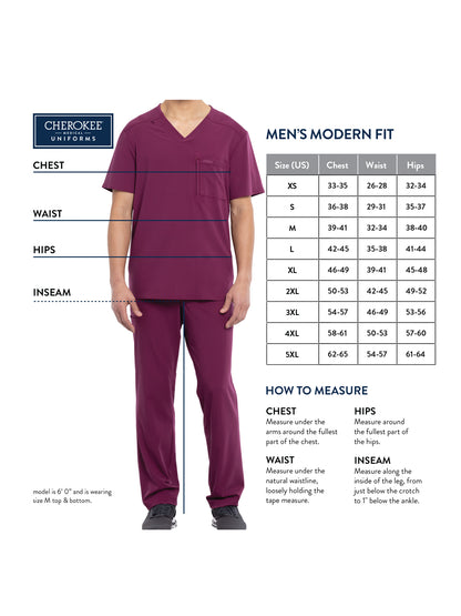 Men's Mid-Rise Pull-On Scrub Pant - WW251 - Caribbean Blue