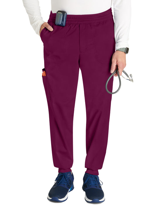 Men's Mid-Rise Pull-On Scrub Pant - WW251 - Wine