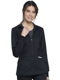 Women's 2-Pocket Zip Front Jacket - WW301 - Black