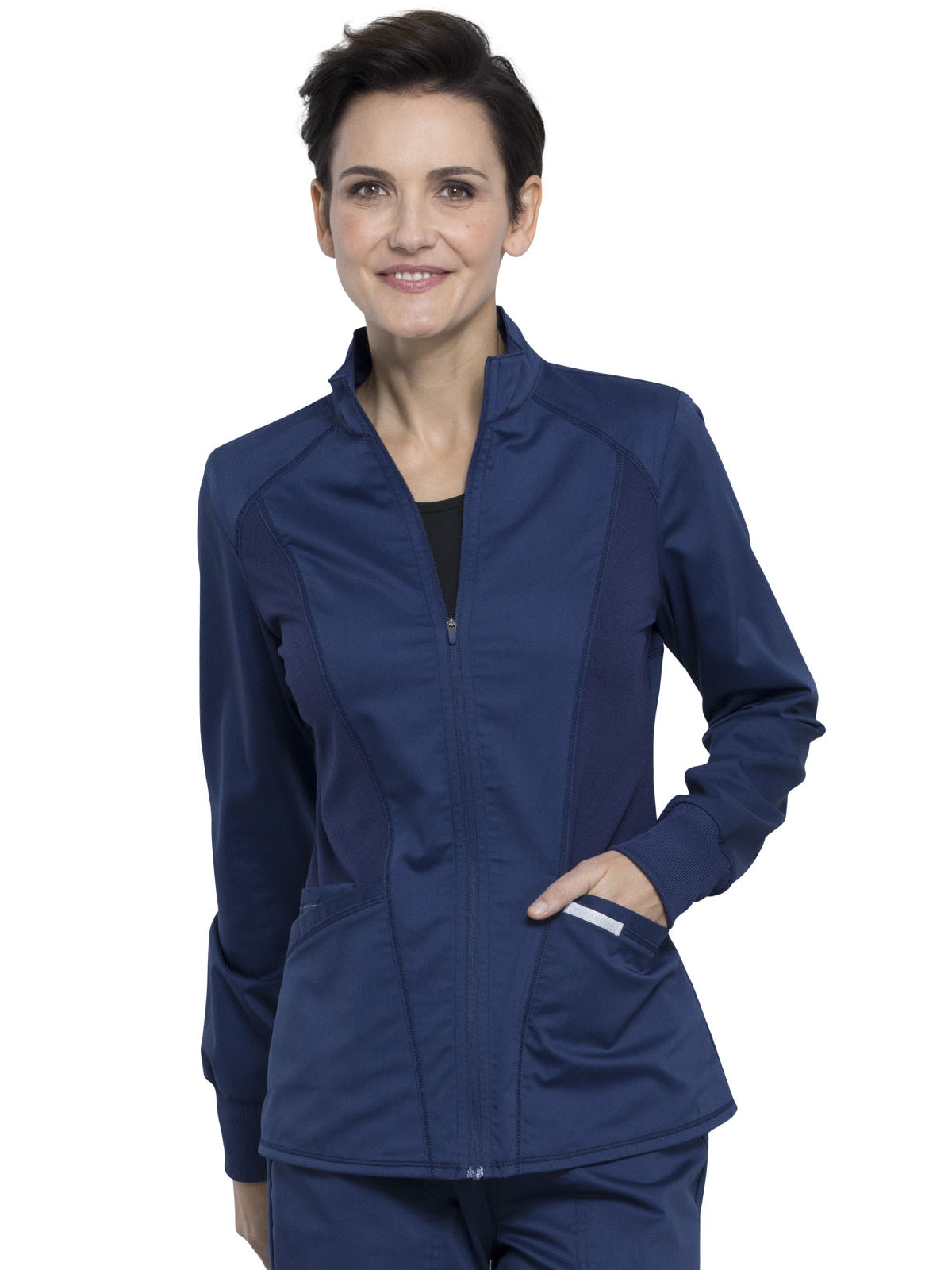 Women's 2-Pocket Zip Front Jacket - WW301 - Navy
