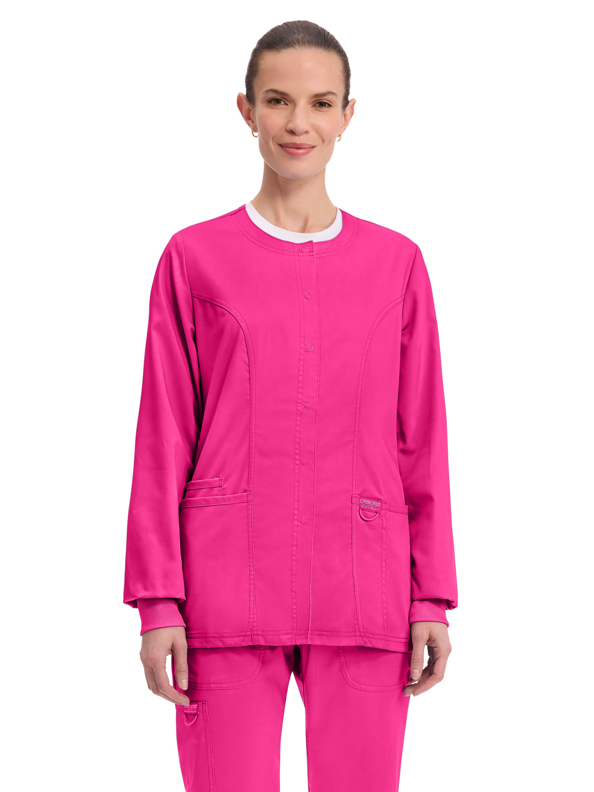 Women's 3-Pocket Snap Front Jacket - WW310 - Electric Pink