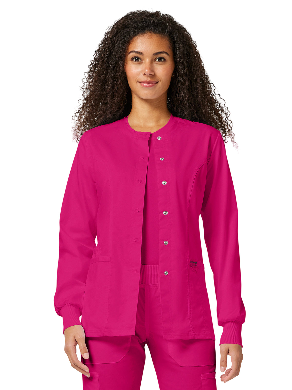Women's 3-Pocket Snap Front Jacket - WW310 - Electric Pink