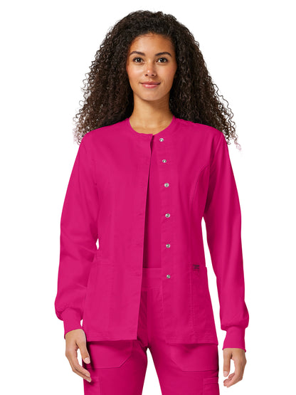 Women's 3-Pocket Snap Front Jacket - WW310 - Electric Pink