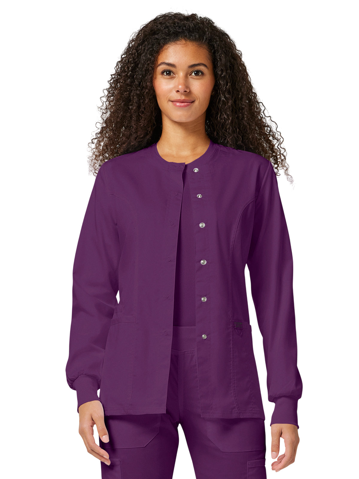 Women's 3-Pocket Snap Front Jacket - WW310 - Eggplant