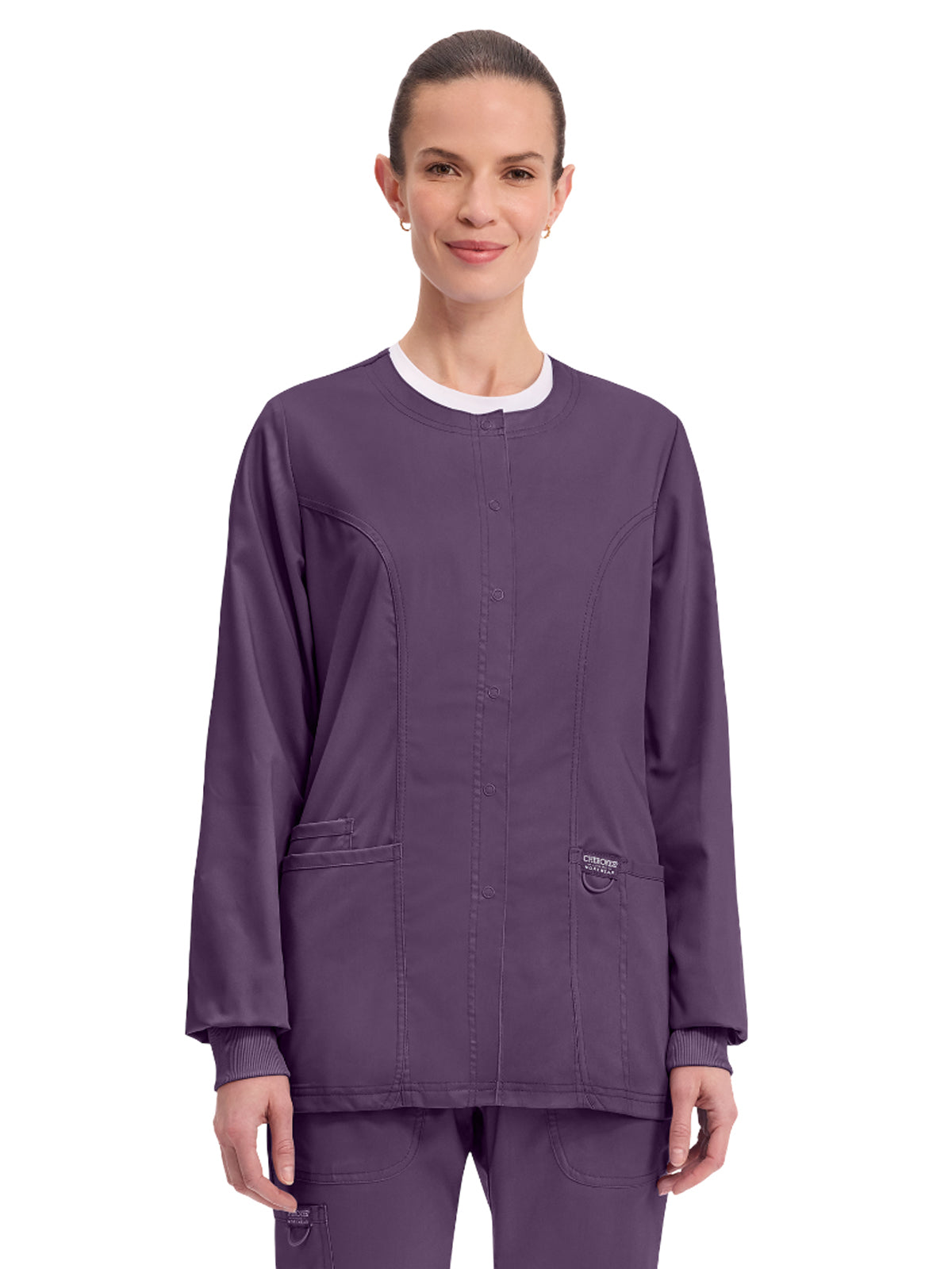 Women's 3-Pocket Snap Front Jacket - WW310 - Eggplant