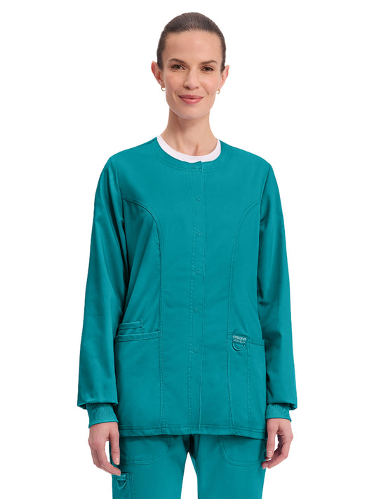 Women's 3-Pocket Snap Front Jacket - WW310 - Teal Blue