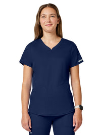 Women's 2-Pocket V-Neck Top - WW601 - Navy