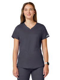 Women's 2-Pocket V-Neck Top - WW601 - Pewter
