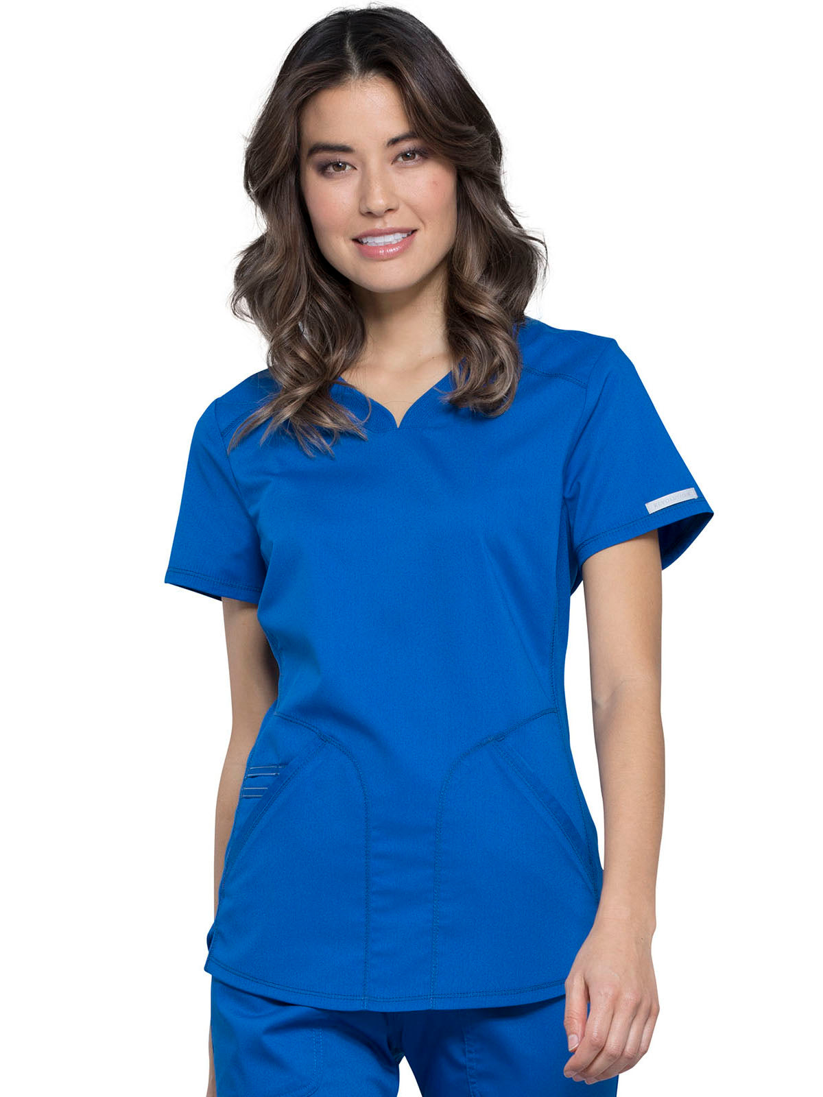 Women's 2-Pocket V-Neck Top - WW601 - Royal