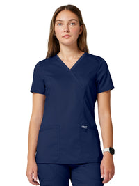 Women's 2-Pocket Mock Wrap Top - WW610 - Navy