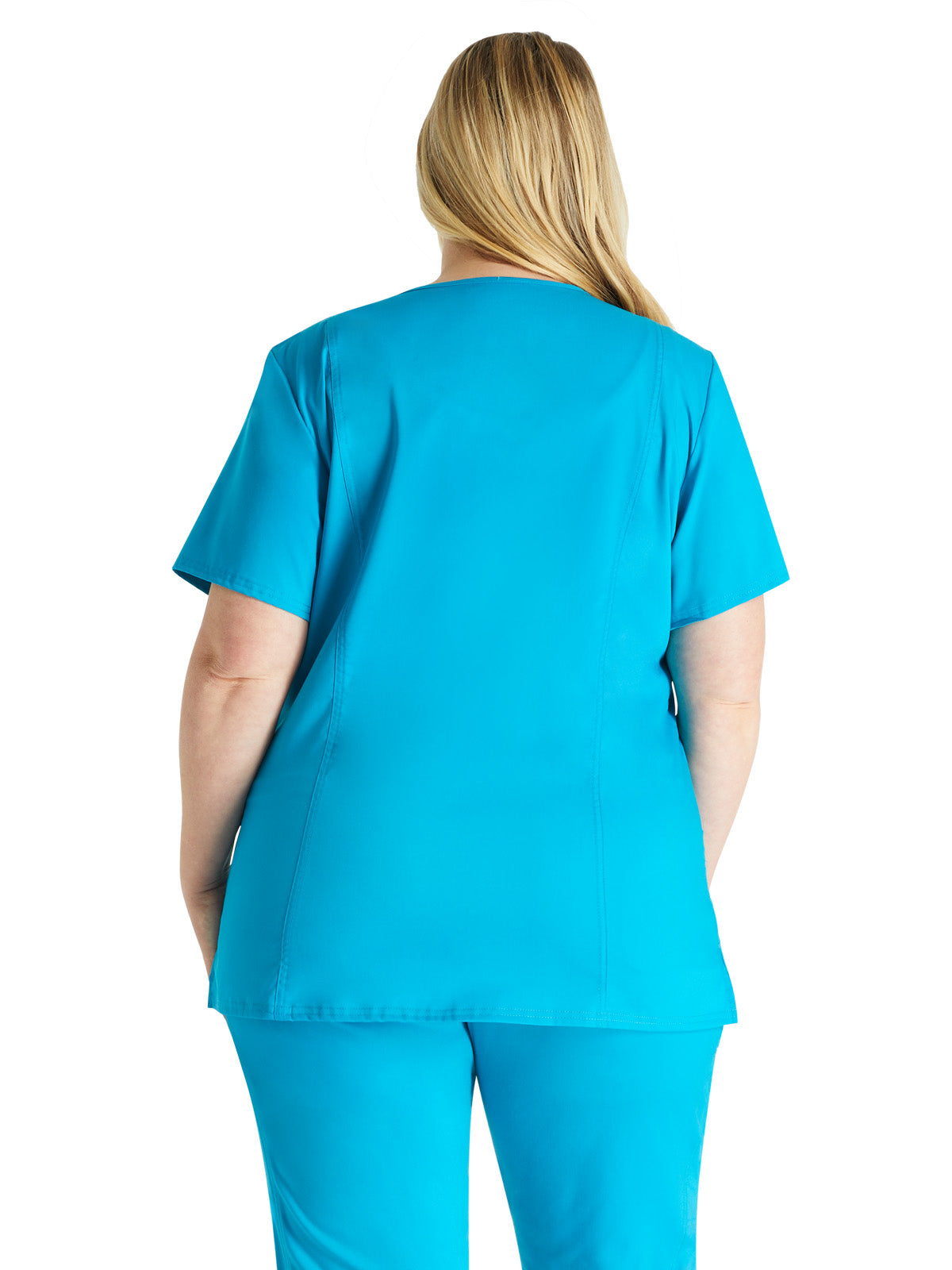 Women's 3-Pocket V-Neck Scrub Top - WW620 - Azure Blue