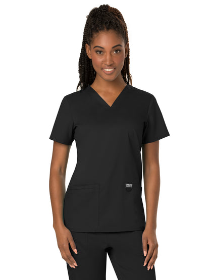 Women's 3-Pocket V-Neck Scrub Top - WW620 - Black