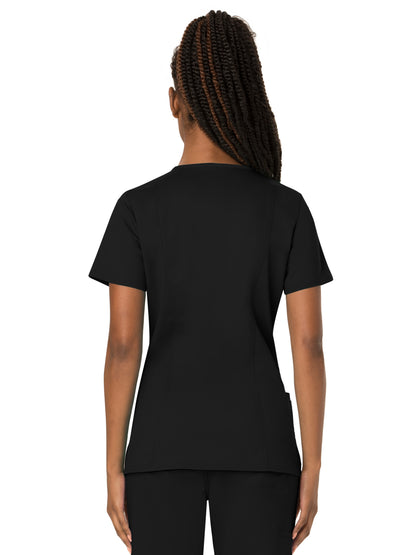 Women's 3-Pocket V-Neck Scrub Top - WW620 - Black