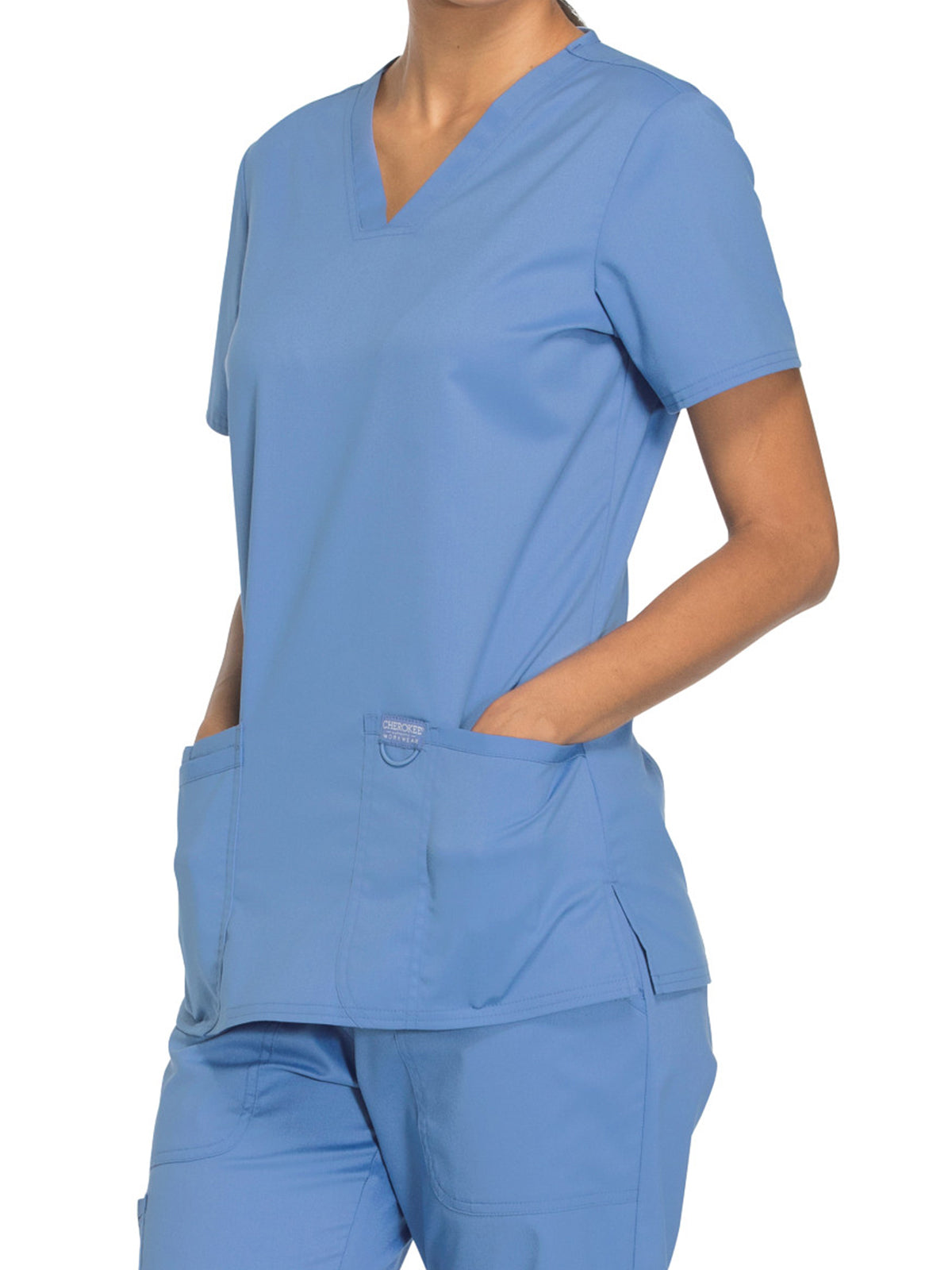 Women's 3-Pocket V-Neck Scrub Top - WW620 - Ciel