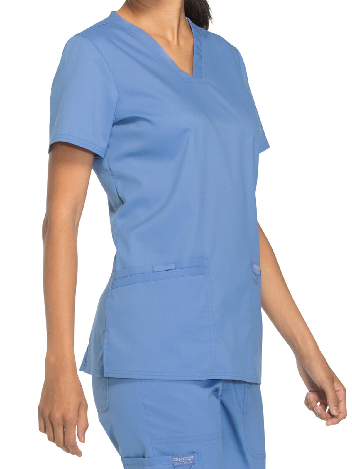 Women's 3-Pocket V-Neck Scrub Top - WW620 - Ciel