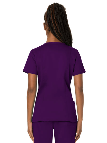 Women's 3-Pocket V-Neck Scrub Top - WW620 - Eggplant