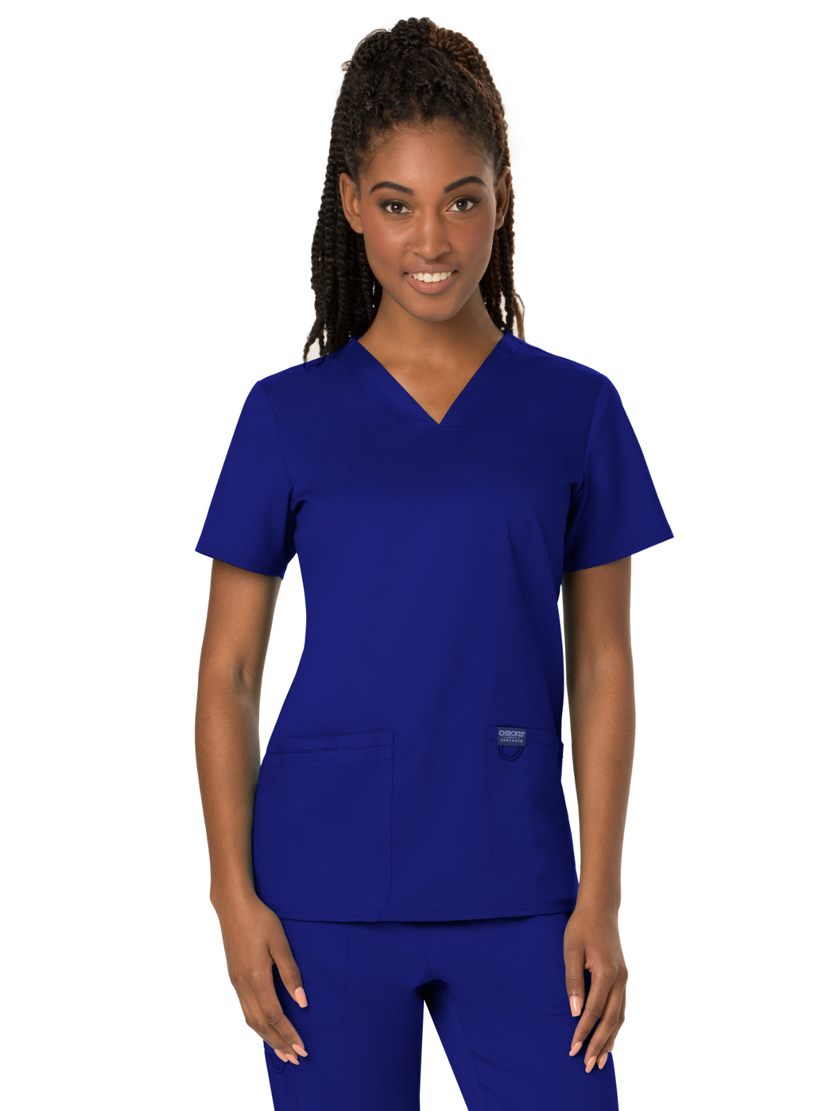 Women's 3-Pocket V-Neck Scrub Top - WW620 - Galaxy Blue