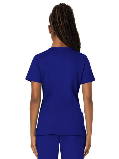 Women's 3-Pocket V-Neck Scrub Top - WW620 - Galaxy Blue