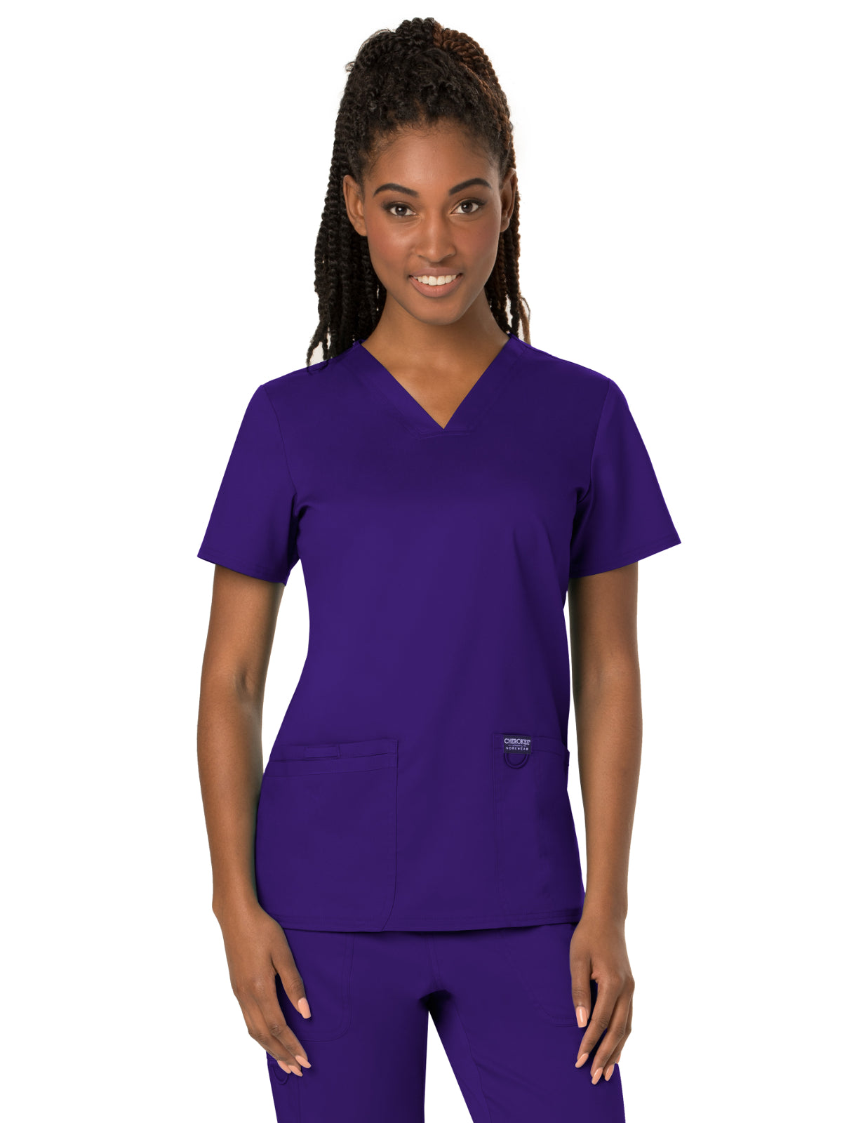 Women's 3-Pocket V-Neck Scrub Top - WW620 - Grape