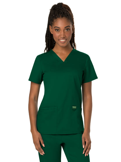 Women's 3-Pocket V-Neck Scrub Top - WW620 - Hunter Green