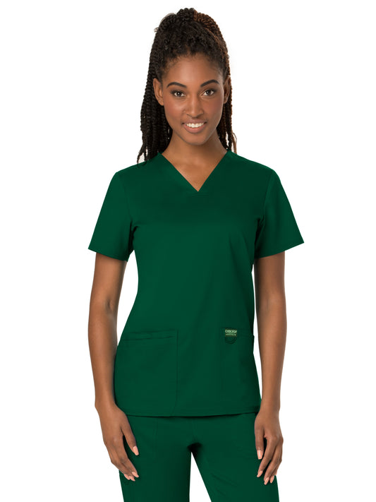 Women's 3-Pocket V-Neck Scrub Top - WW620 - Hunter Green