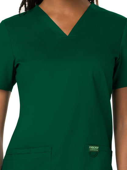 Women's 3-Pocket V-Neck Scrub Top - WW620 - Hunter Green