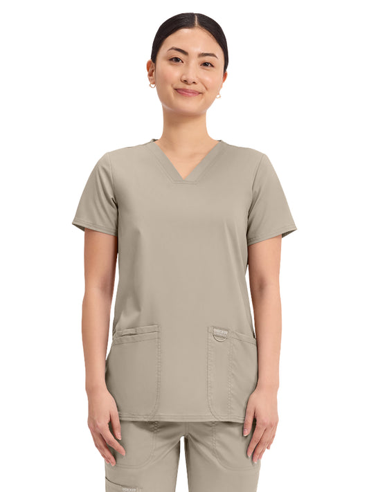 Women's 3-Pocket V-Neck Top - WW620 - Khaki