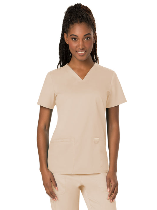 Women's 3-Pocket V-Neck Scrub Top - WW620 - Khaki